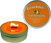 4 stuks Cracklez® Knetter Houten Lont Geurkaarsen in blik Fijne Koningsdag. Sinaasappel Geur. Oranje.
