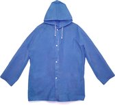Kikkerland Regenjas – Unisex - Blauw – Met draagtas – One size – Capouchon – Regenponcho