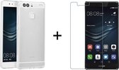 Huawei P9 hoesje siliconen case hoes cover transparant - 1x Huawei P9 Screenprotector