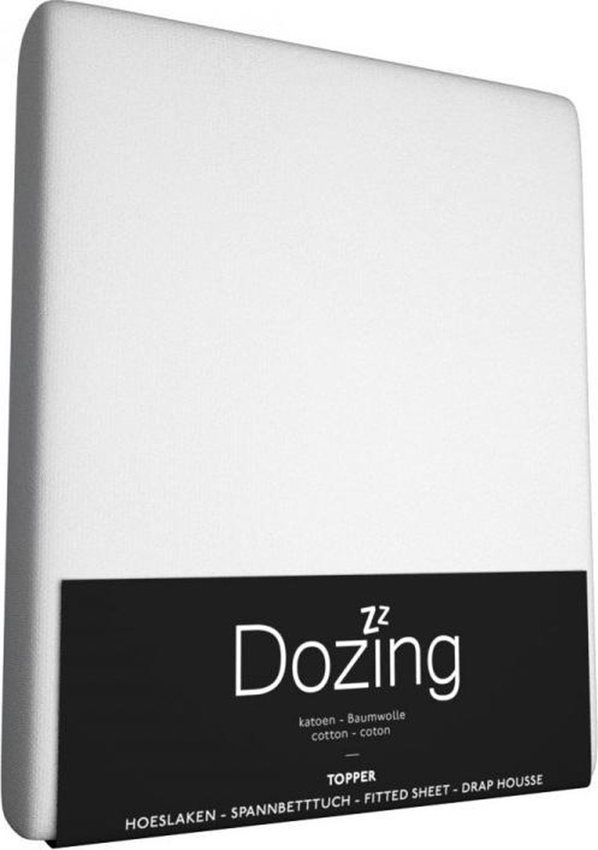 Topper Hoeslaken Dozing Wit (Katoen)-180 x 210 cm