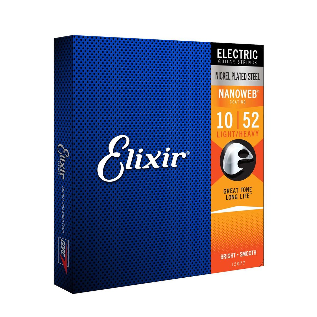 Elixir 12077 Electric Guitar Strings Nanoweb Light-Heavy 10-52