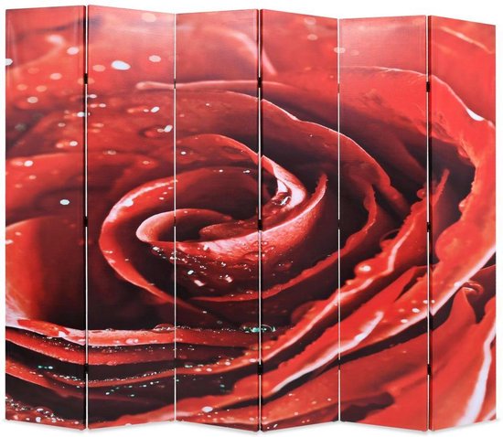 Kamerscherm 228x170cm Rode Roos (Incl Anti Kras Vilt) – Ruimteverdeler – Kamerverdeler – Kamer scherm
