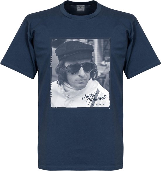 Foto: Jackie stewart portrait t shirt navy blauw l