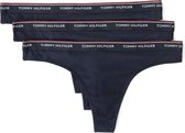 Tommy Hilfiger - Dames - 3-Pack Thong Stings  - Blauw - M