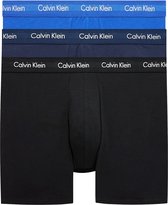 Calvin Klein - 3-Pack Boxershorts Long Fit Zwart / Blauw - XL