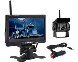 BrandWay Draadloze Auto Achteruitrijcamera Set Met Nachtzicht en 7 inch scherm - Achteruitrij Camera Draadloos voor Auto / Camper / Caravan / Vrachtwagen / Landbouw