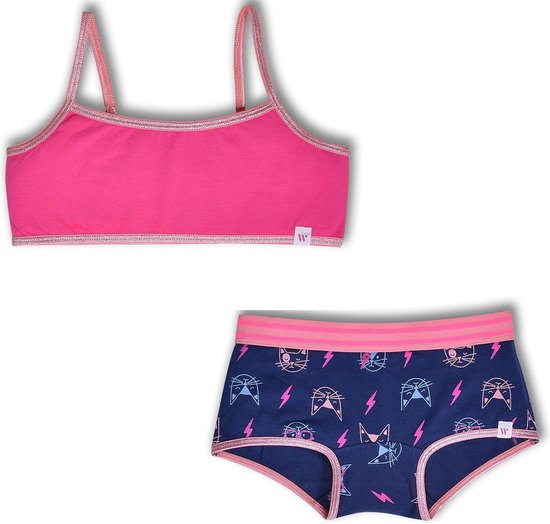 Woody ondergoed set meisjes - roze - 1 topje en 2 boxers - maat 164 |  bol.com