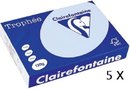 Clairefontaine Trophée Pastel, gekleurd papier, A4, 120 g, 250 vel, azuurblauw 5 stuks