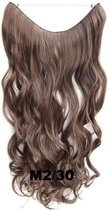 Wire hair extensions wavy bruin / rood - M2/30