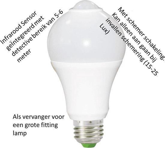 Volwassen Voorganger louter TS-PIR Sensor LED Lamp - 5Watt -330 lumen | bol.com