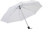 3x Opvouwbare mini paraplu's wit 96 cm - Voordelige kleine paraplu's - Regenbescherming 3 stuks