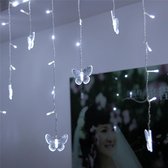 LED Lichtgordijn – Tuinverlichting - Sfeerverlichting voor Buiten & Binnen - Vlinders Wit 4x0,5M