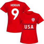Verenigde Staten Horan 9 Team Dames T-Shirt - Rood - XL