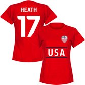 Verenigde Staten Heath 17 Team Dames T-Shirt - Rood - XXL
