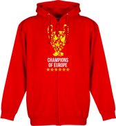 Liverpool Trophy Champions of Europe 2019 Zipped Hoodie - Rood - XXL