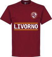 Livorno Team T-Shirt - Bordeaux Rood - XXL