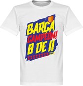 Barcelona Campion 8 de 11 T-Shirt - Wit - XXXXL