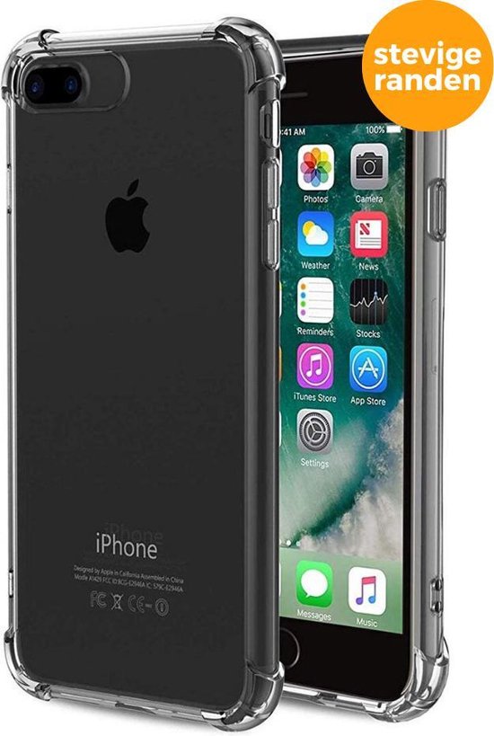 geschikt voor iPhone 7 Plus en 8 Plus Telefoonhoesje | Transparant  Siliconen Tpu... | bol.com