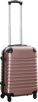 Handbagage koffer met wielen 39 liter - lichtgewicht - cijferslot - rose goud