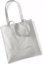 10x Katoenen schoudertasjes lichtgrijs 42 x 38 cm - 10 liter - Shopper/boodschappen tas - Tote bag - Draagtas