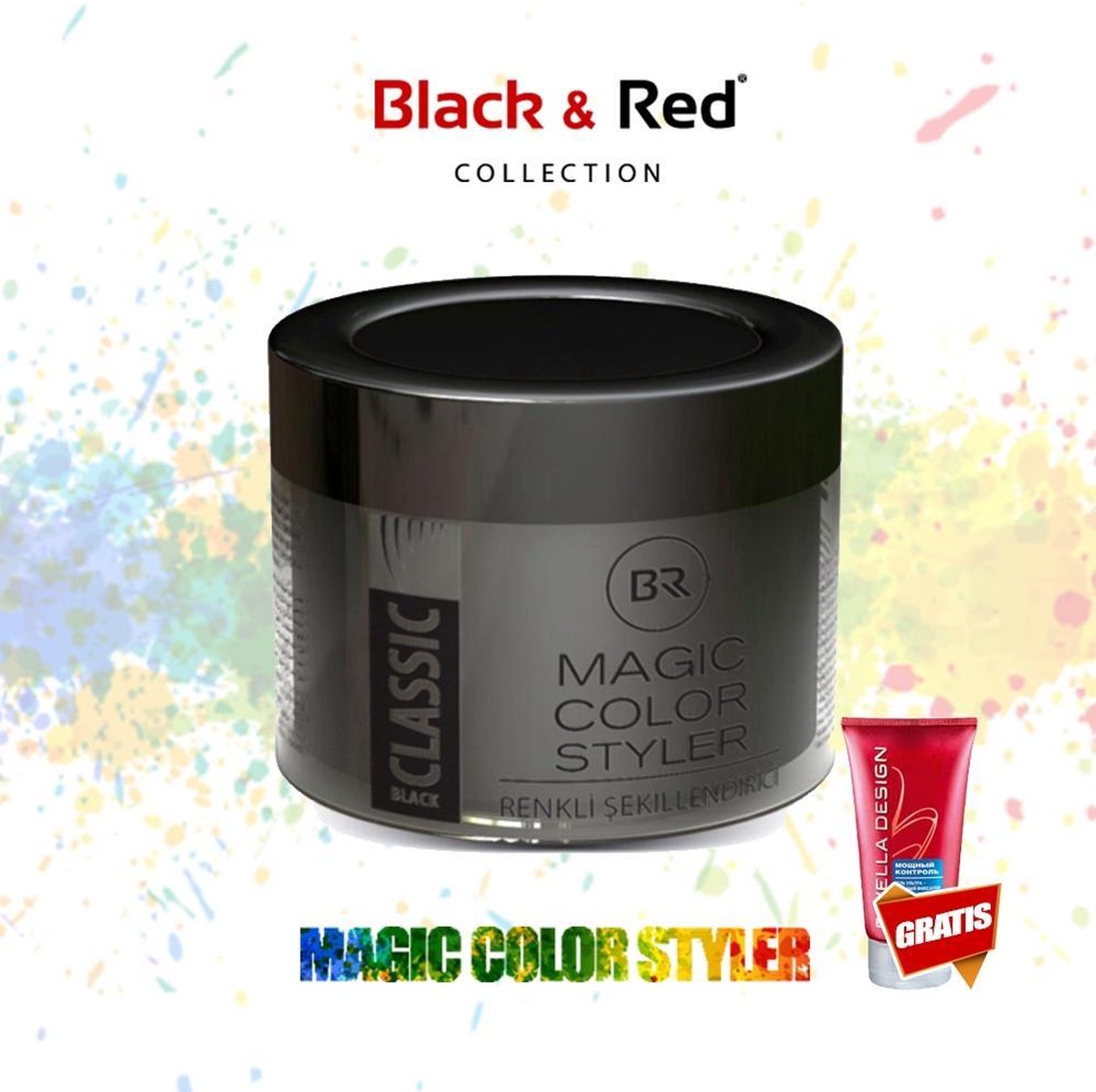 Black&Red Collection Magic Color Styler Haar Wax 100ml - Black Classic
