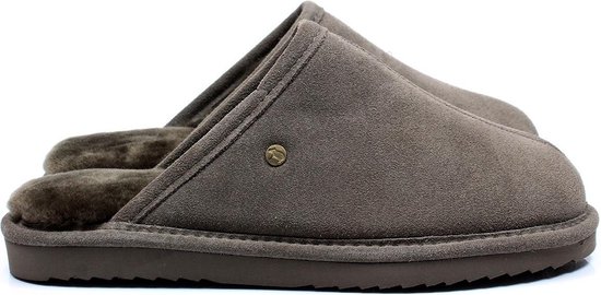 Warmbat Keith Heren Sloffen - Suede Pebble - Maat 45 | Bestel nu!
