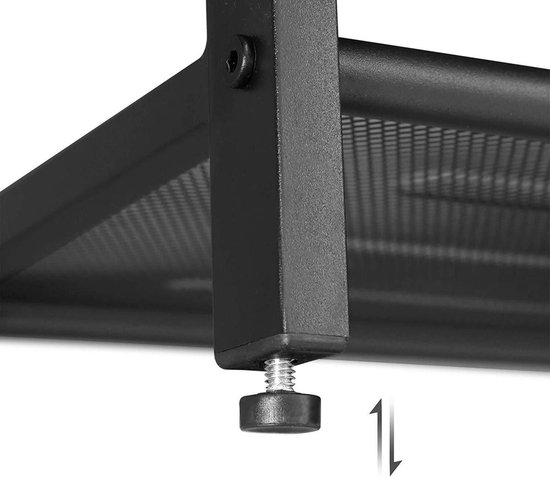 Schoenenrek met 2 Rasters en Zitje - Industriële Stijl - Voor de Inkom, Hal, of Garage - Bruin