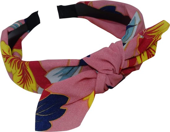 Jessidress Zeer elegante Dames Haar Diadeem style foulard met strik - Roze  | bol.com