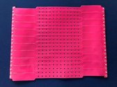 Blanco vinyl polsbandjes - 100 stuks - Neon roze