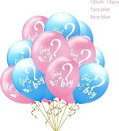 15 stuks ballonnen babyshower Girl or Boy