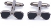 Manchetknopen - Zonnebril Pilotenbril Zwart