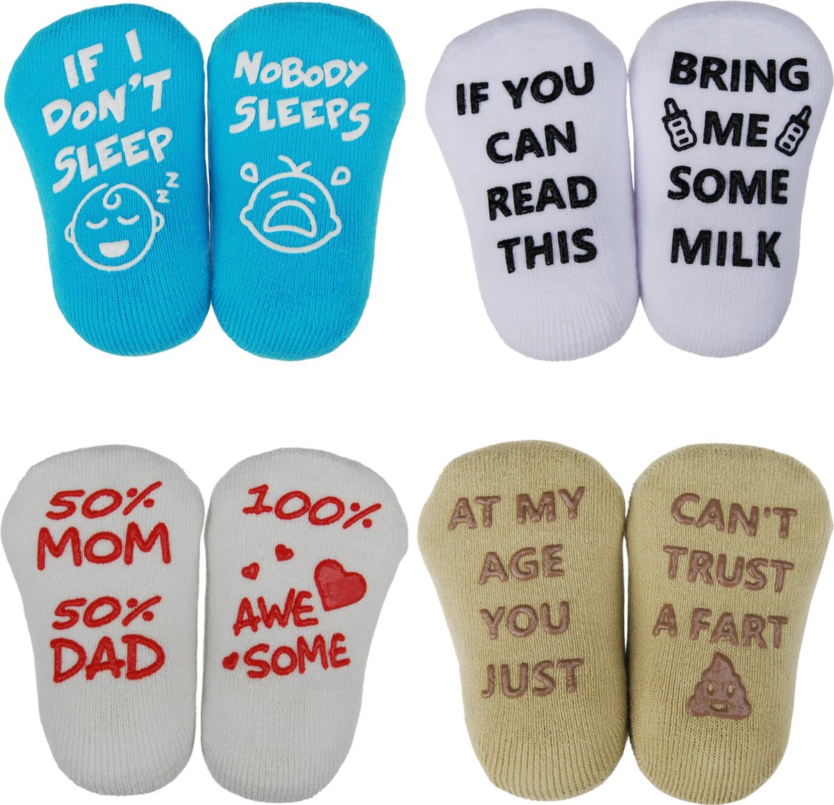 Baby Sokken Cadeauverpakking | 3-12 Maanden Anti Slip Sokjes Kraam Uitzetlijst Cadeau - Bonnejoy