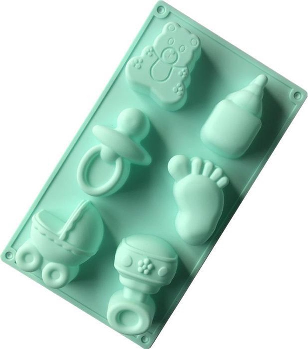 ProductGoods - Siliconen Bakvorm Baby Divers - Vorm Cakevorm Taartvorm Tulband - 6 Stuks - Bakvormen