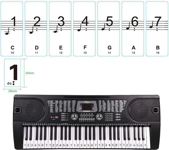 Basistheorie Uitstekend Waakzaam Áengus Piano/Keyboard Stickers – Transparante Verwijderbare Pianostickers  voor 54, 61... | bol.com