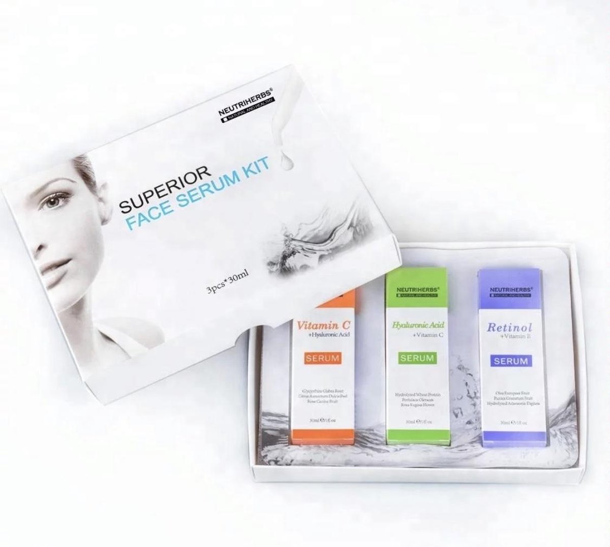 Neutriherbs® Vitamine C Serum Set - Hyaluronzuur - Vitamine C - Anti age - Anti acne - Hydraterende werking - Celvernieuwing - Tegen pigmentvlekken - Gezichtsverzorging