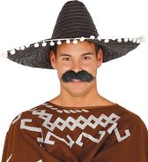 Guirca Mexicaanse Sombrero hoed voor heren - carnaval/verkleed accessoires - zwart - dia 50 cm