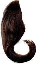 Pruik Halfpruik half wig Haarstuk Clip In extensions Echthaar dik&vol donkerbruin 55cm