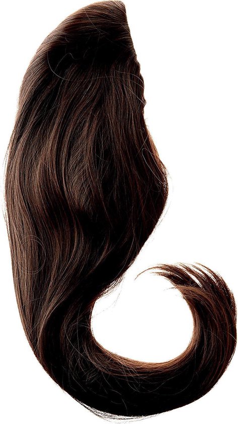 Pruik Halfpruik half wig Haarstuk Clip In extensions Echthaar dik&vol  donkerbruin 55cm | bol.com