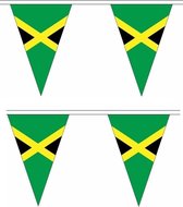 2x Polyester vlaggenlijn Jamaica 5 meter - Jamaicaanse vlaggetjes thema decoratie