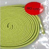 Lime Groene platte wax veters ca 6mm breed 90cm lang
