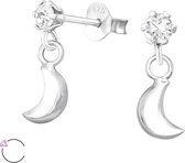 Joy|S - Zilveren maan hanger met Swarovski oorbellen