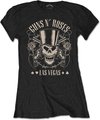 Guns N' Roses - Top Hat, Skull & Pistols Las Vegas Dames T-shirt - L - Zwart