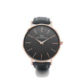 Amstel Rose Goud /Zwart met zwart lederen band