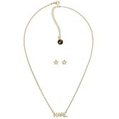 Karl Lagerfeld Karl Star Box set necklace & Earrings Gold Swarovski - Dames - Ketting - Oorbellen - 5512308 - Goudkleurig - Swarovski