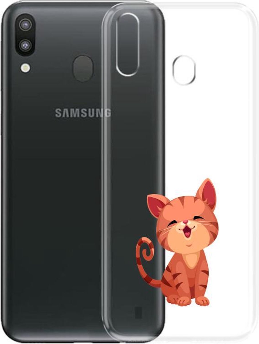 Samsung Galaxy A20 Transparant siliconen hoesje (Kitten) * LET OP JUISTE MODEL *