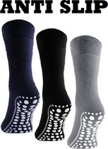 Antislip huissokken set - anti slip sokken - 3 paar - maat 35-38