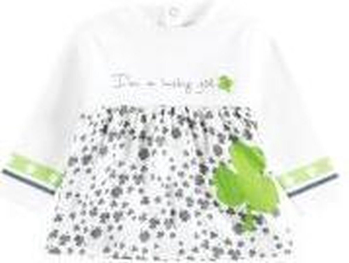 Boboli Baby Meisjes Jurk Lange Mouwen - Créam/Groen - Maat 62