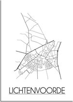 DesignClaud Lichtenvoorde Plattegrond poster  - A3 + Fotolijst zwart (29,7x42cm)