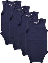 Dirkje Unisex Set(4delig) Rompers Mouwloos Blauw - Maat 50/56