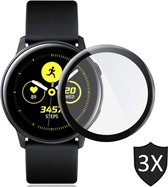 Screenprotector geschikt voor Samsung Galaxy Watch Active 2 (44mm) - Full Screen Cover Volledig Beeld - 3 Stuks